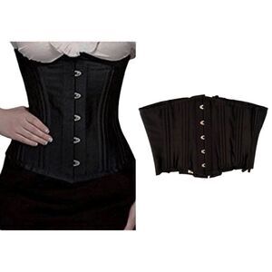 CAMELIAS SATIN CORSET SATIN WAIST TRAINER CINCHER BONED STEEL XS